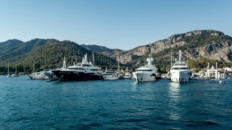 Boats at Gocek Marina in the Fethiye district of Mugla, Turkey